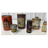 6 Talc/Powder/Cleanser Advertising Containers
