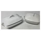 (2) Ironstone China Chaffing Dishes