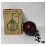 ruby glass swag light with box