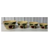 4pc Watt Apple Pottery nesting bowls