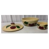 3pc  Watt Apple Pottery