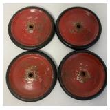 (4) 4 1/2" diameter metal & rubber wheels