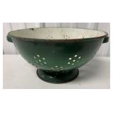 Green Enamel Collander
