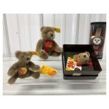 (4) Steiff Pcs-Bears/Pin/Watch