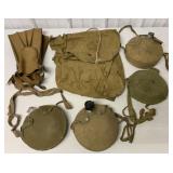 Scout ruck sack, canteens, mess kit and flippers