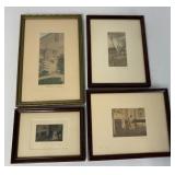 4 signed Wallace Nutting interiors and entryway