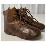 small brown leather baby shoes