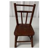 miniature hand painted wood doll chair