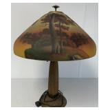 reverse painted electric table lamp