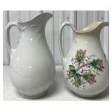 (2) Ironstone China Pitchers