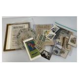 lot of trade cards, post cards, pictures and other