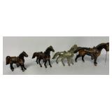 lot of 4 metal horses