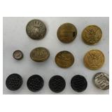 railroad, trolley, military and other metal button