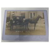 Xmas 1911 real photo horse & carriage postcard