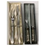 two sterling handled carving sets