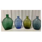 4 glass flasks