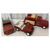Tonka Firetruck, Jeep & Tootsietoy Pickup