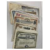 lot of stock certificates