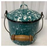 Green Enamel 6" Pot
