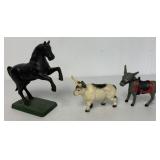 bull, donkey and horse metal banks