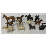 13 metal horse figures