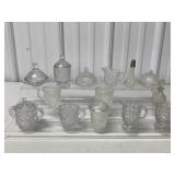 14 pcs-Cut Glass- Pitchers/Bowls/Jars/others