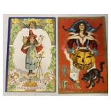 Lot of 2 Halloween Postcards