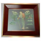 lighted painting on glass of gentleman