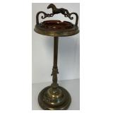 vintage horse motif ashtray stand