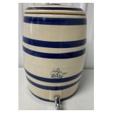 4 gallon stoneware blue banded water cooler