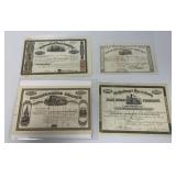 4 Railroad stock certificates from 1800s