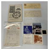 ephemera lot including used Harley billhead