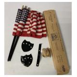 48  Star "Verona" U.S. flag set w/ holder for car