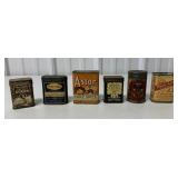 spice, cocoa ,baking powder and cleaner tins