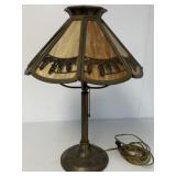 Bradley Hubbard lamp base w/slag glass shade