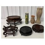 3 vases and 4 stands