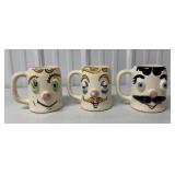 3 Pfaltzgraff Muggsy mugs