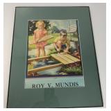 framed Roy V. Mundis calendar top