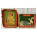Lot of 2 Coca-Cola Advertising Trays
