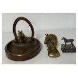 horse ashtray, pipe stand and matchbox holder