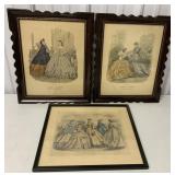 3 framed fashion prints