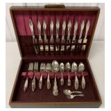74 pieces of Rogers Co. flatware in box