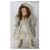 German bisque head doll with composition body