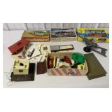 box lot of plastic RR kit parts & Lumar cannon