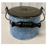 Light Blue Enamel 5" Pot