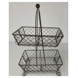 two tier wire basket caddy