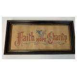 Faith Hope And Charity Motto Sampler