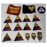 16 military patches and armbands