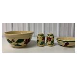 4 Watt Star Flower and other pottery pieces