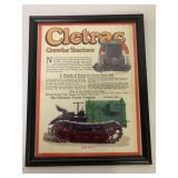 Framed Cletrac Crawler Tractors Magazine Ad